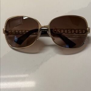 Authentic Fendi Gold and Brown Designer Sunglasses